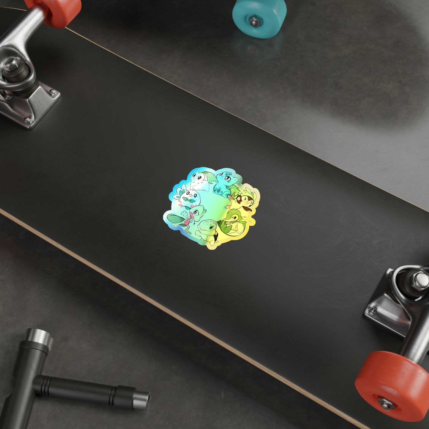 Grass starter holographic sticker