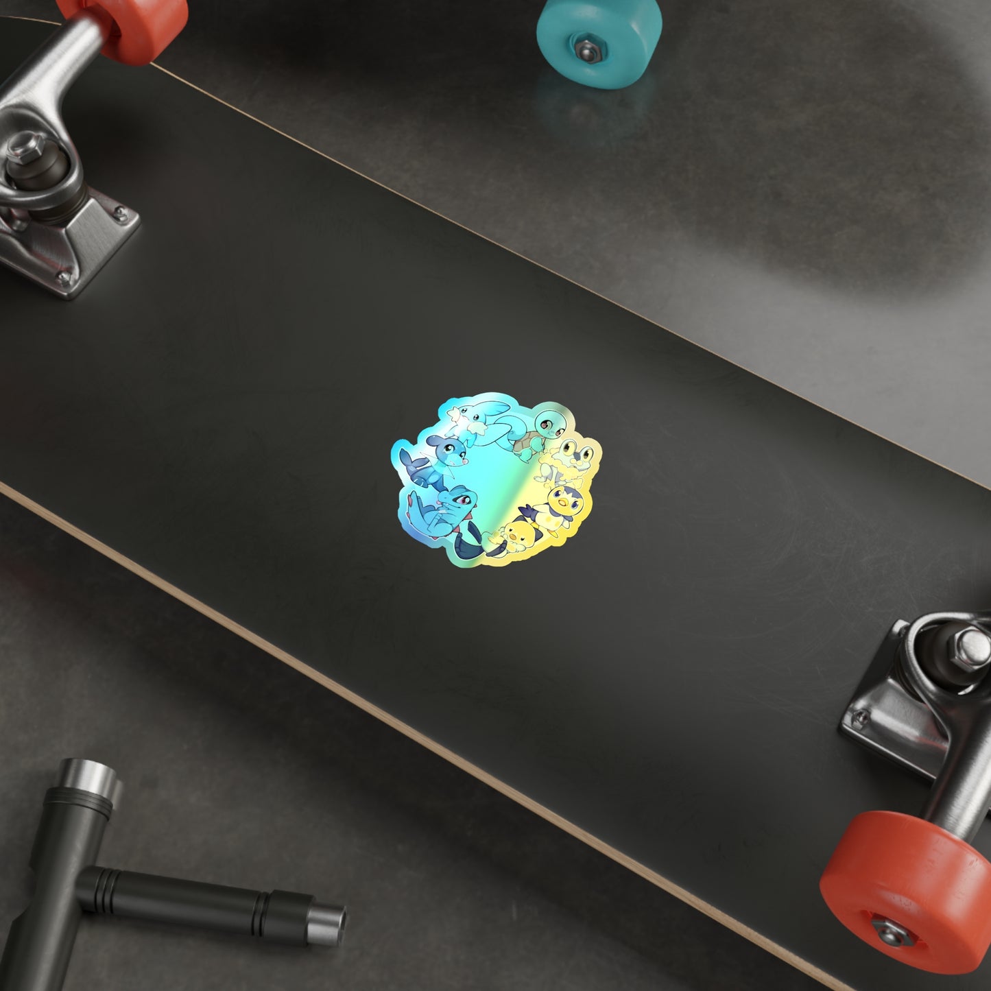 Water starter holographic sticker