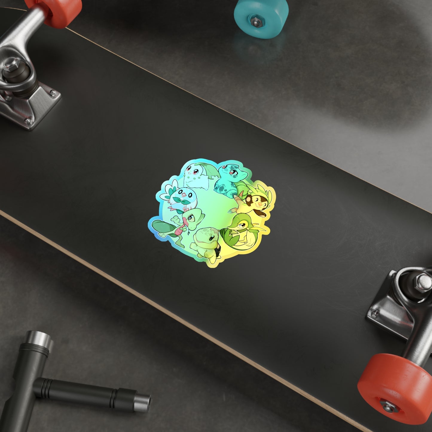 Grass starter holographic sticker