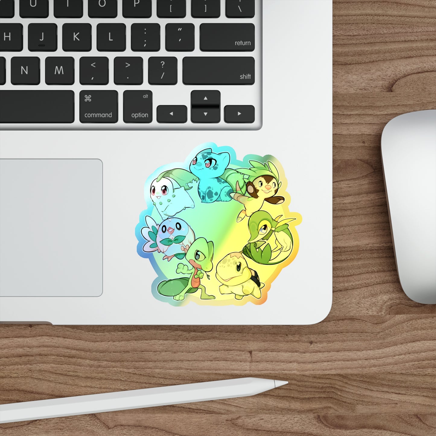 Grass starter holographic sticker