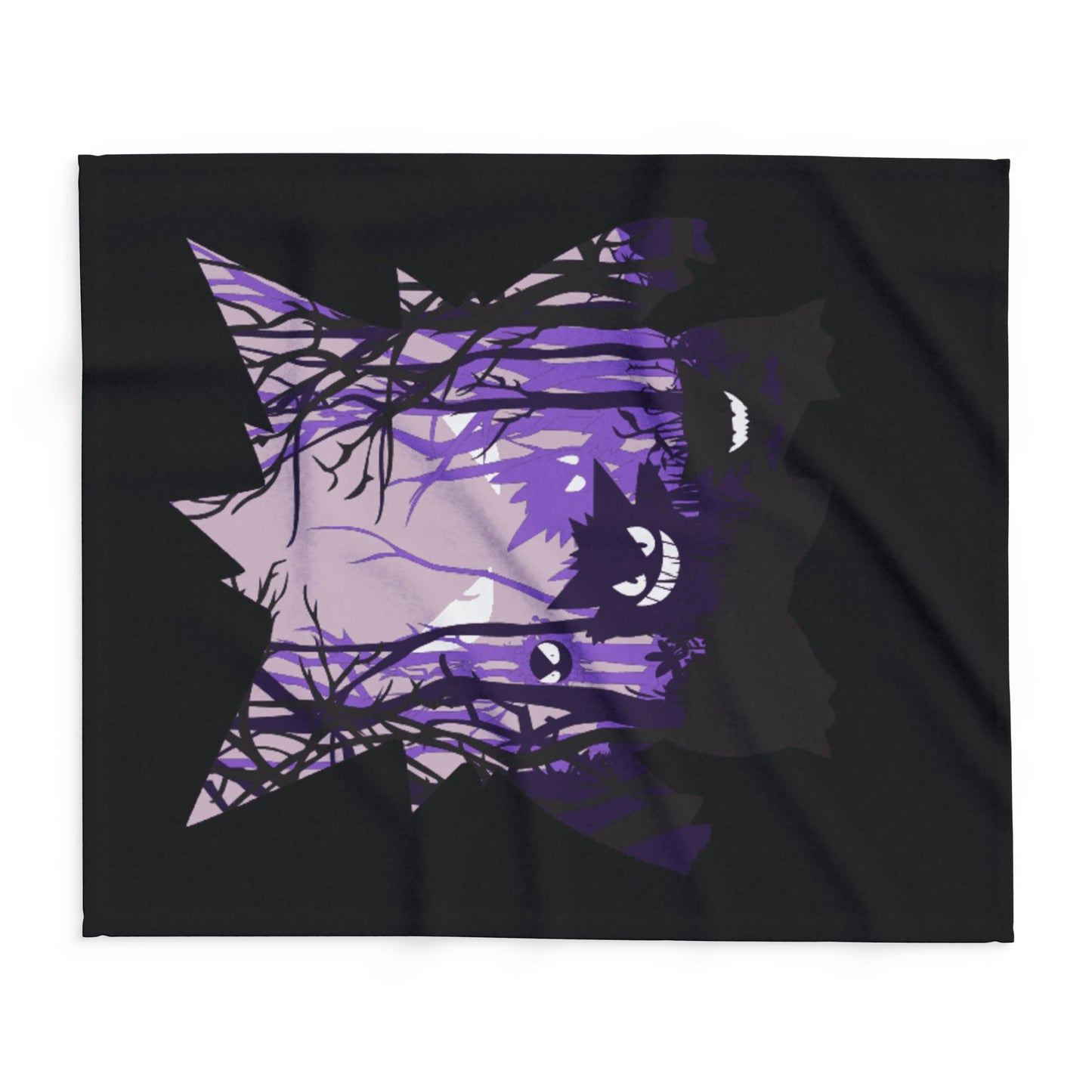 Purple ghost fleece blanket