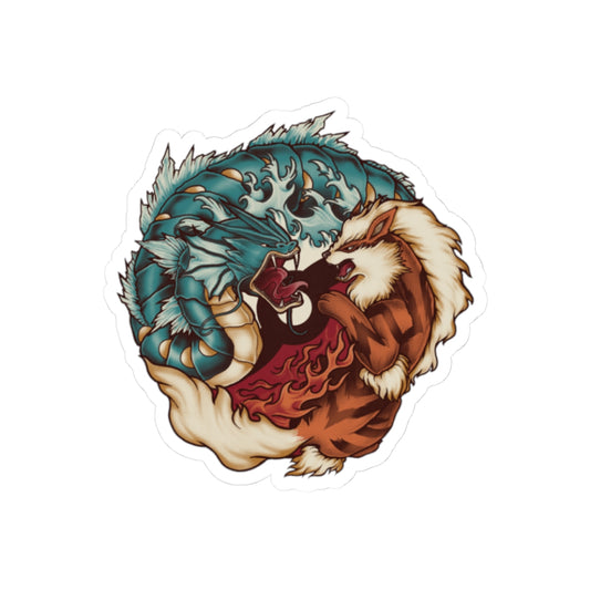 Ying and yang sticker