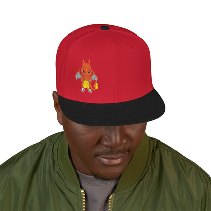 Embroidered fire lizard hoodie hat