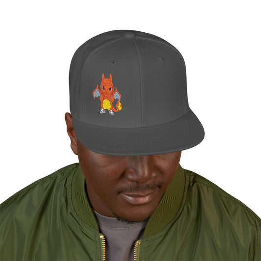 Embroidered fire lizard hoodie hat