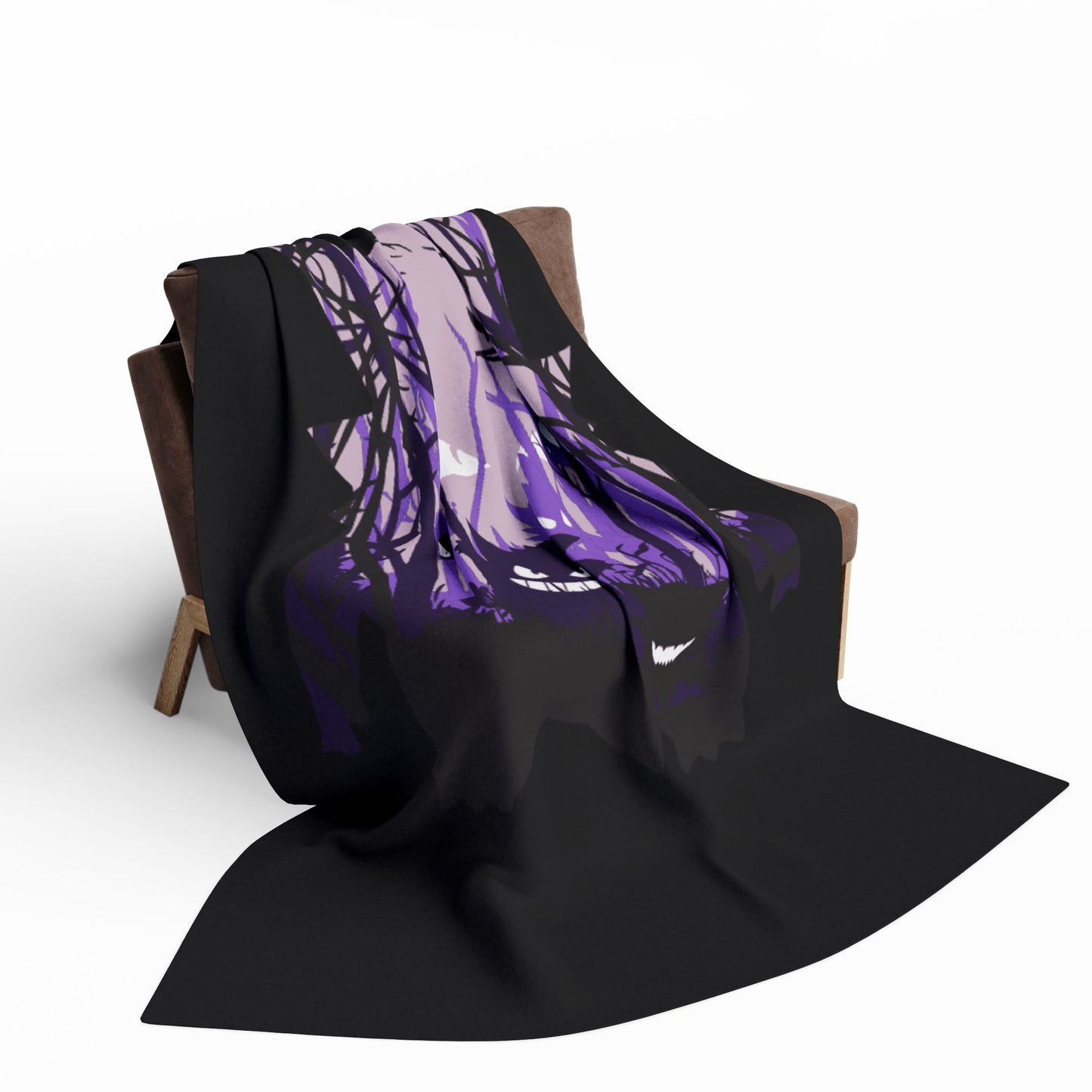 Purple ghost fleece blanket