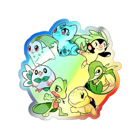 Grass starter holographic sticker