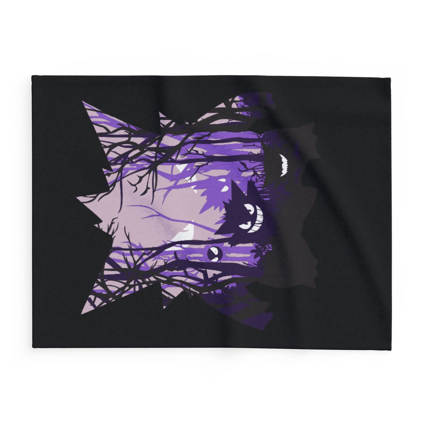 Purple ghost fleece blanket