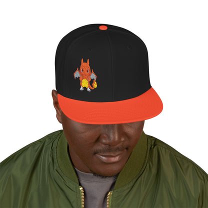 Embroidered fire lizard hoodie hat
