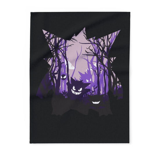 Purple ghost fleece blanket