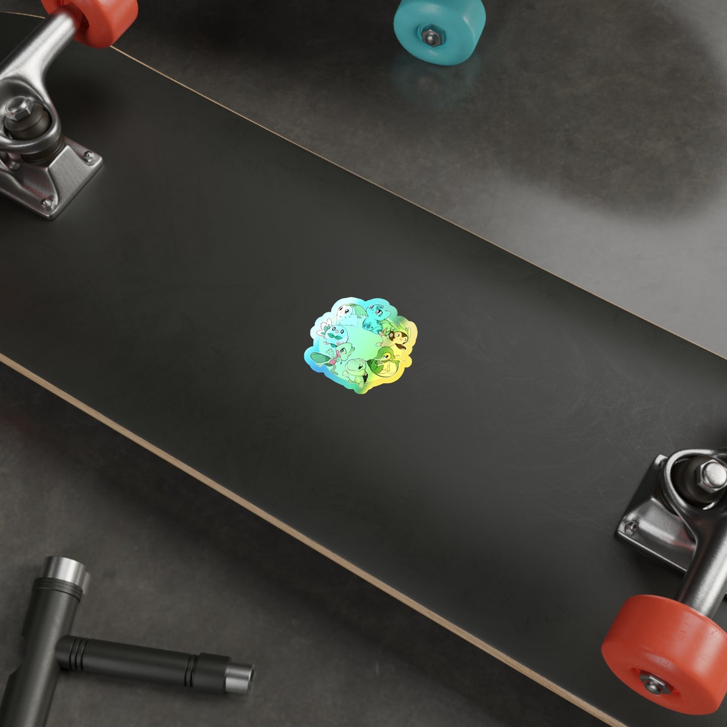 Grass starter holographic sticker