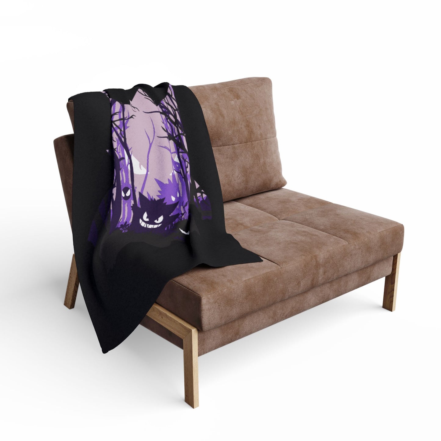 Purple ghost fleece blanket