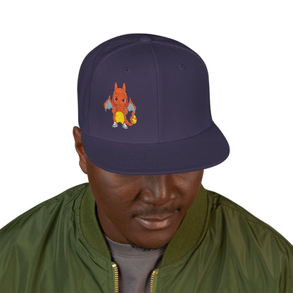 Embroidered fire lizard hoodie hat