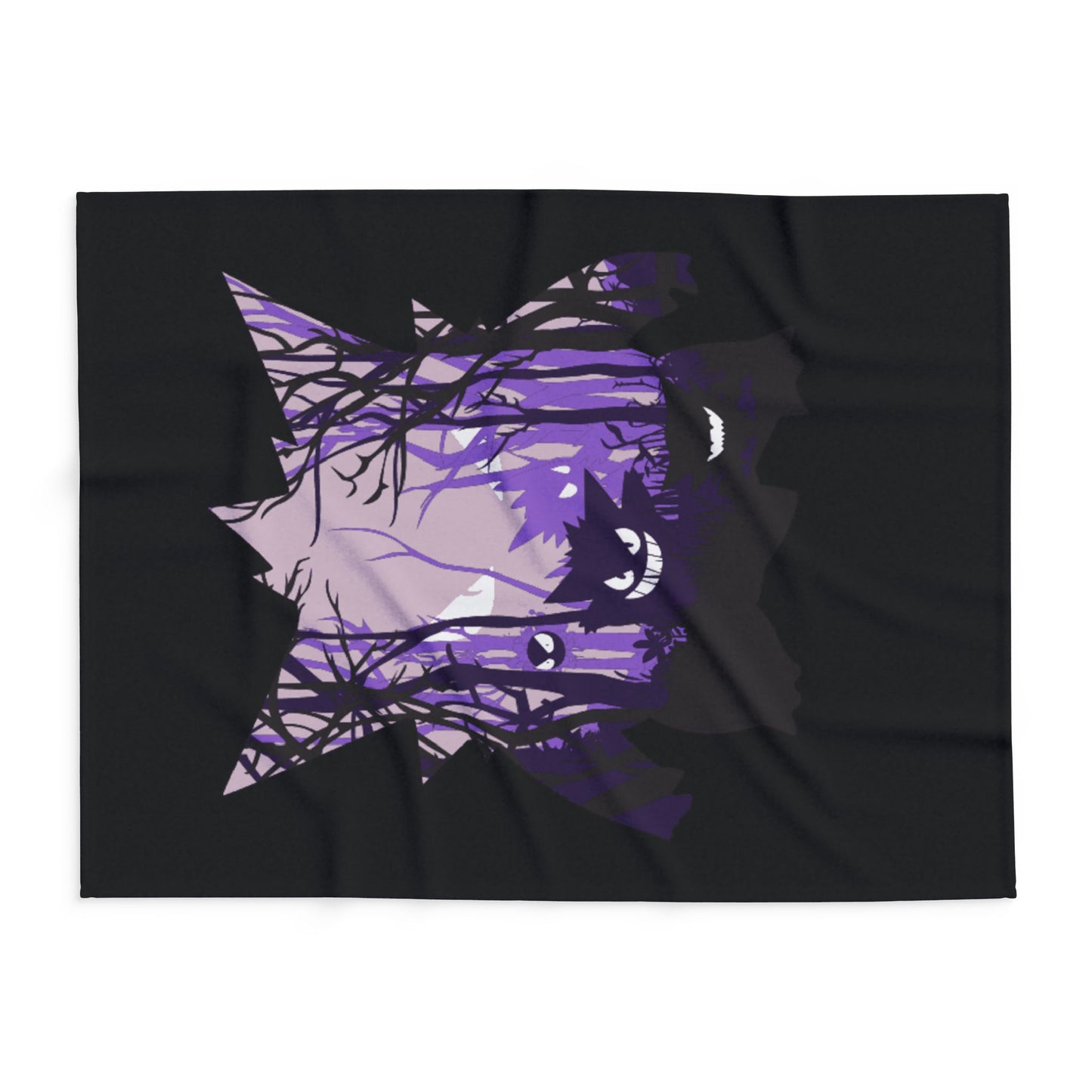 Purple ghost fleece blanket