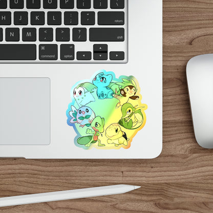 Grass starter holographic sticker