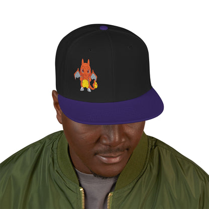 Embroidered fire lizard hoodie hat