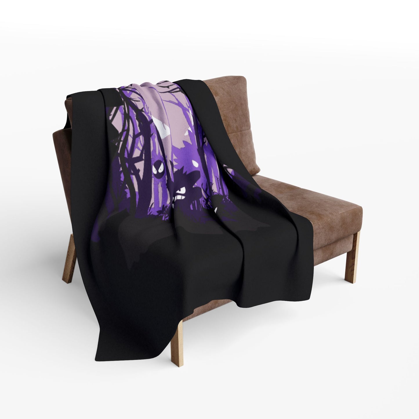 Purple ghost fleece blanket